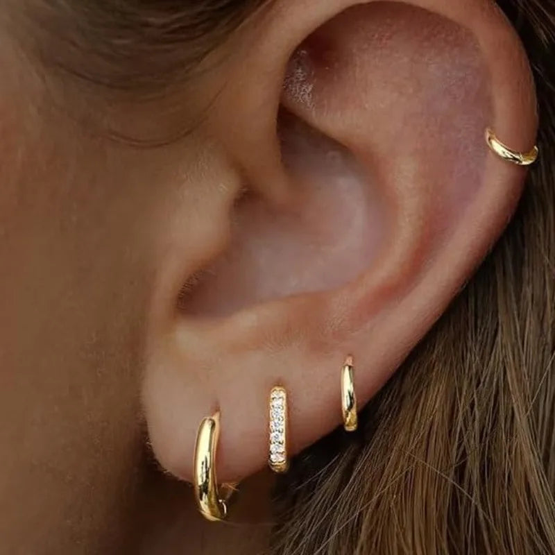 Luxury Gold Earrings Set (4 Pairs)
